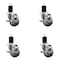 Service Caster 3'' Gray Poly Swivel 1-3/4'' Expanding Stem Caster Set with Brake, 4PK SCC-EX20S314-PPUB-TLB-134-4 - alternate 1
